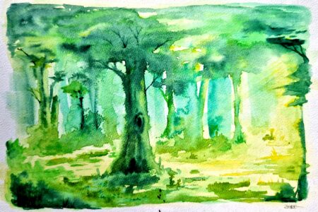 Peinture clairière